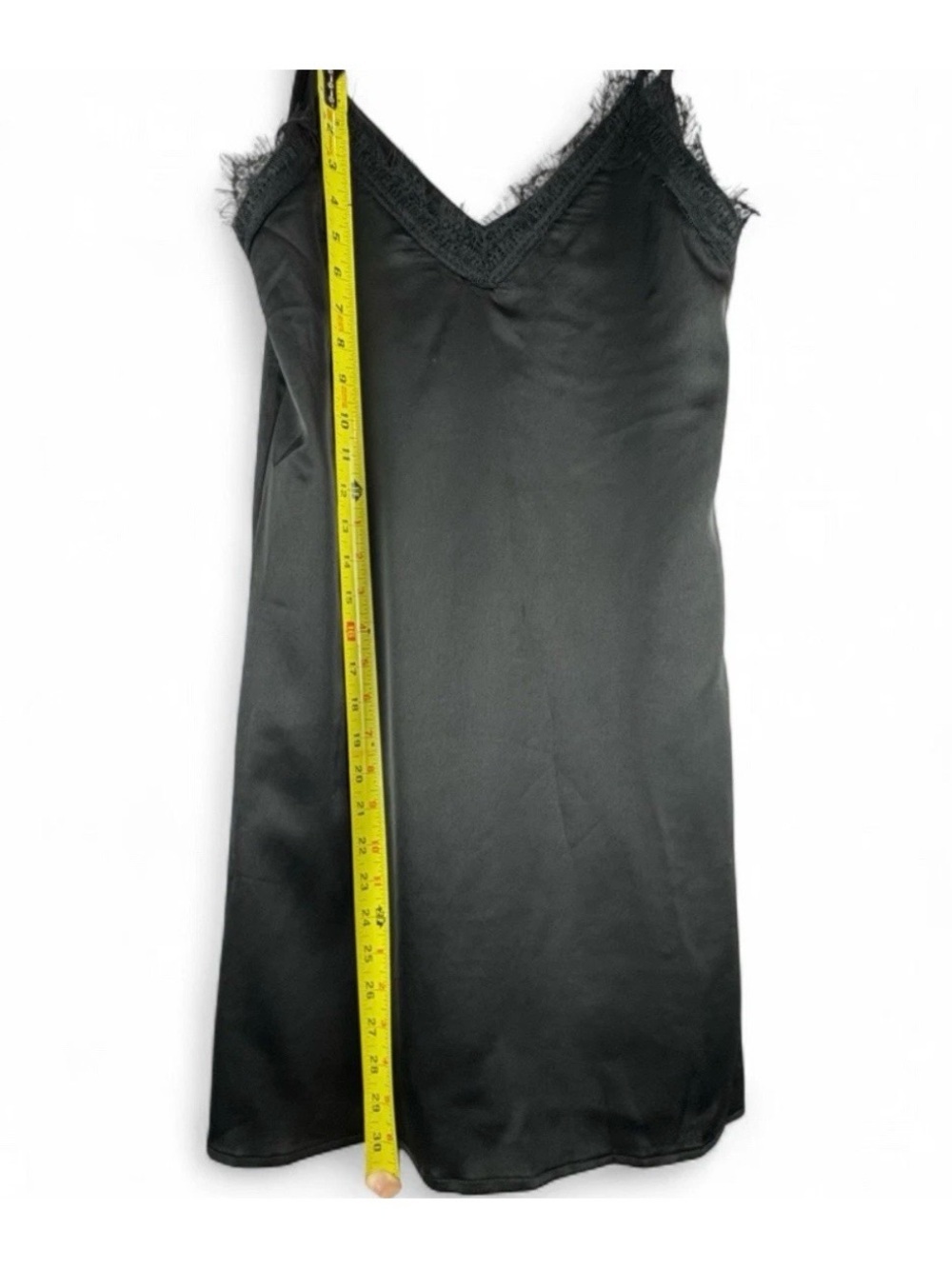 Women’s Black Satin Lace Slip Dress XS Gothic Grunge Fairy Whimsigoth Y2K Chic - Picture 7 of 8